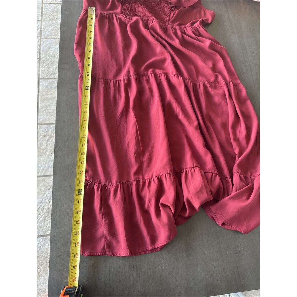 Old Navy Tiered Cottage Sundress Womens XL Rust Red Smocked Peasant Boho Midi - Picture 11 of 11